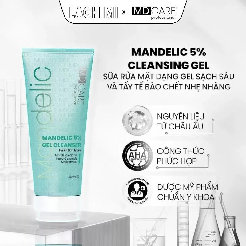 Sữa Rửa Mặt MD CARE Mandelic 5% Gel Cleanser
