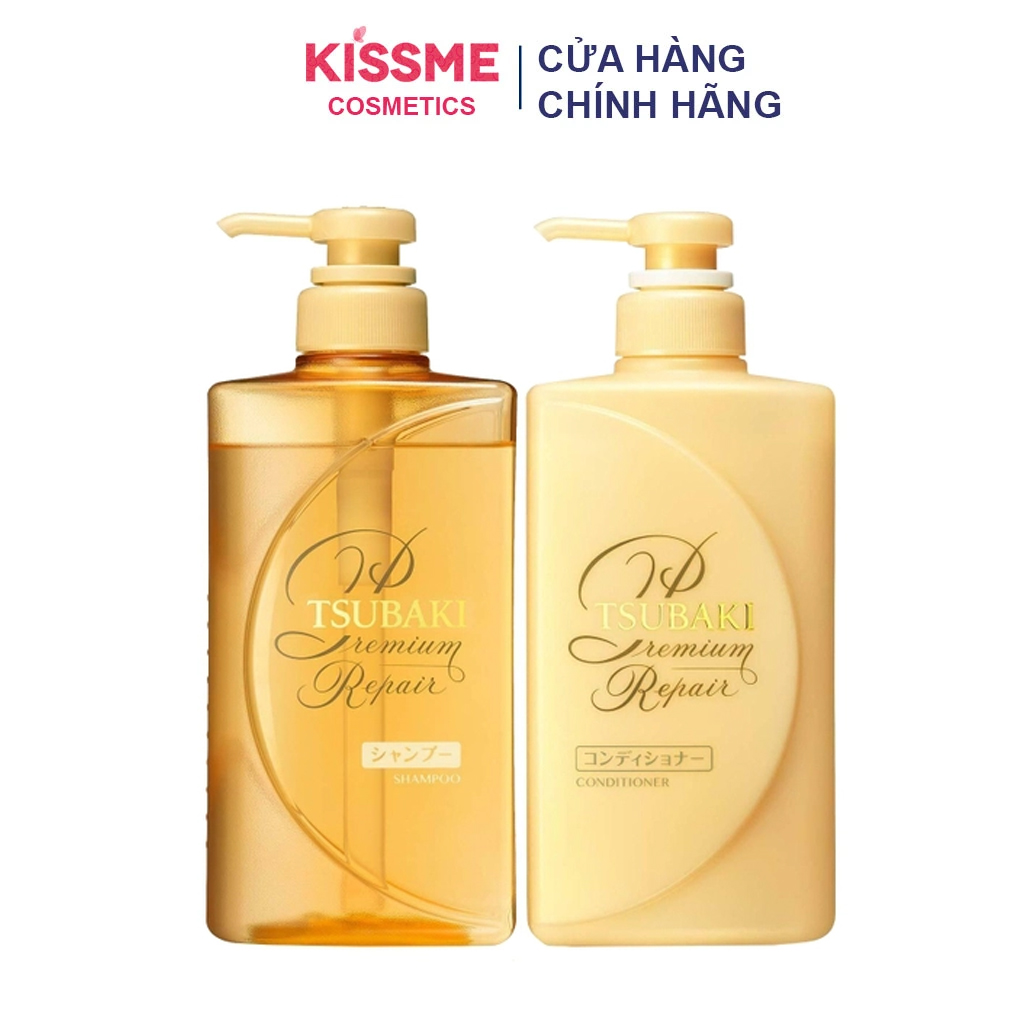 Dầu gội - Xả Tsubaki Premium Repair Phục Hồi Hư Tổn, Ngăn Rụng Tóc (Shampoo + Conditioner)