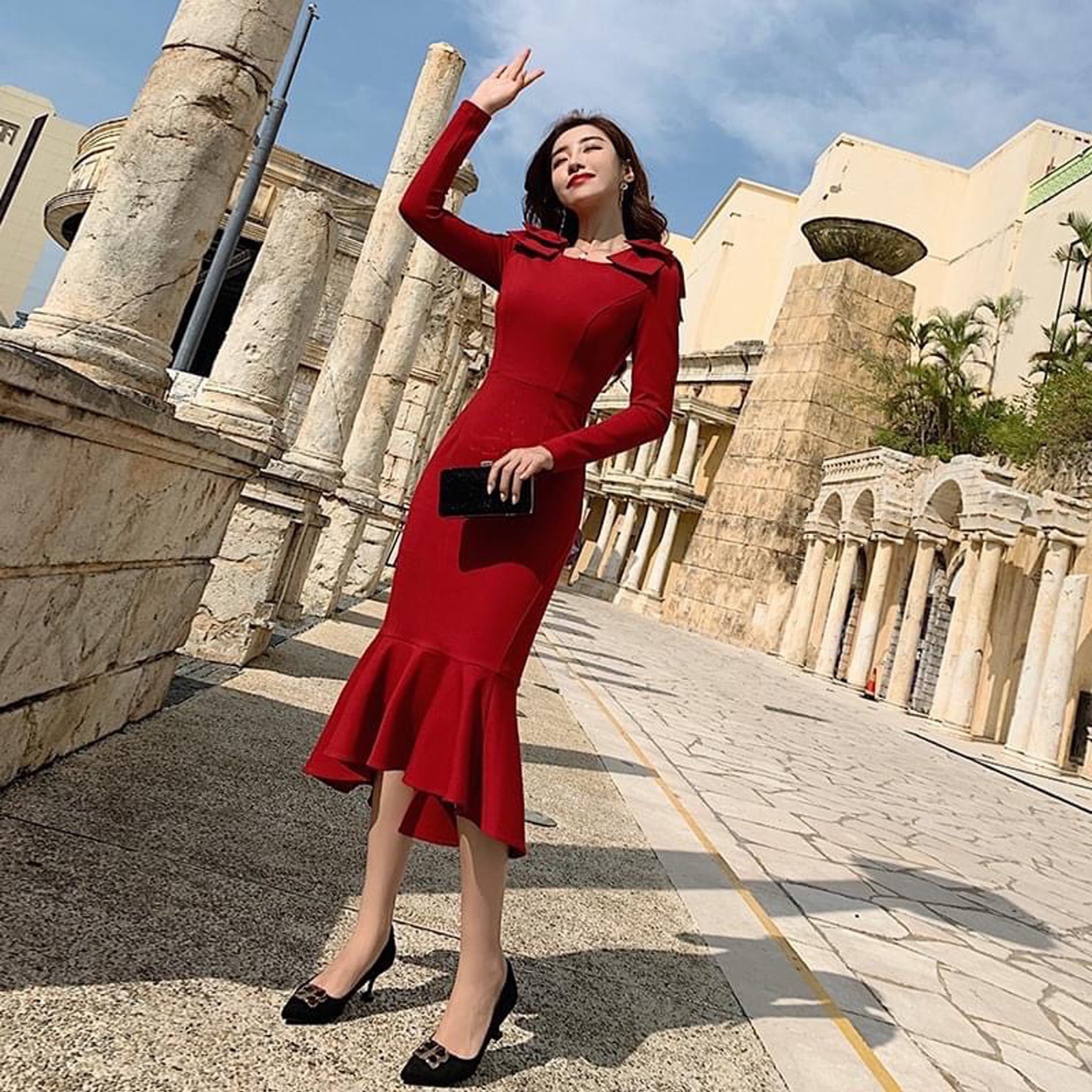 Đầm Topshop Nơ Vai Đuôi Cá