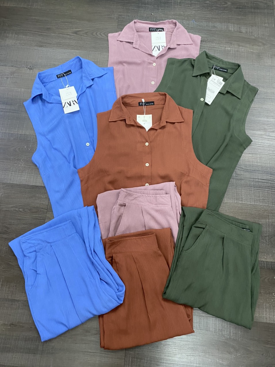 Bộ Đũi Nhăn Zara