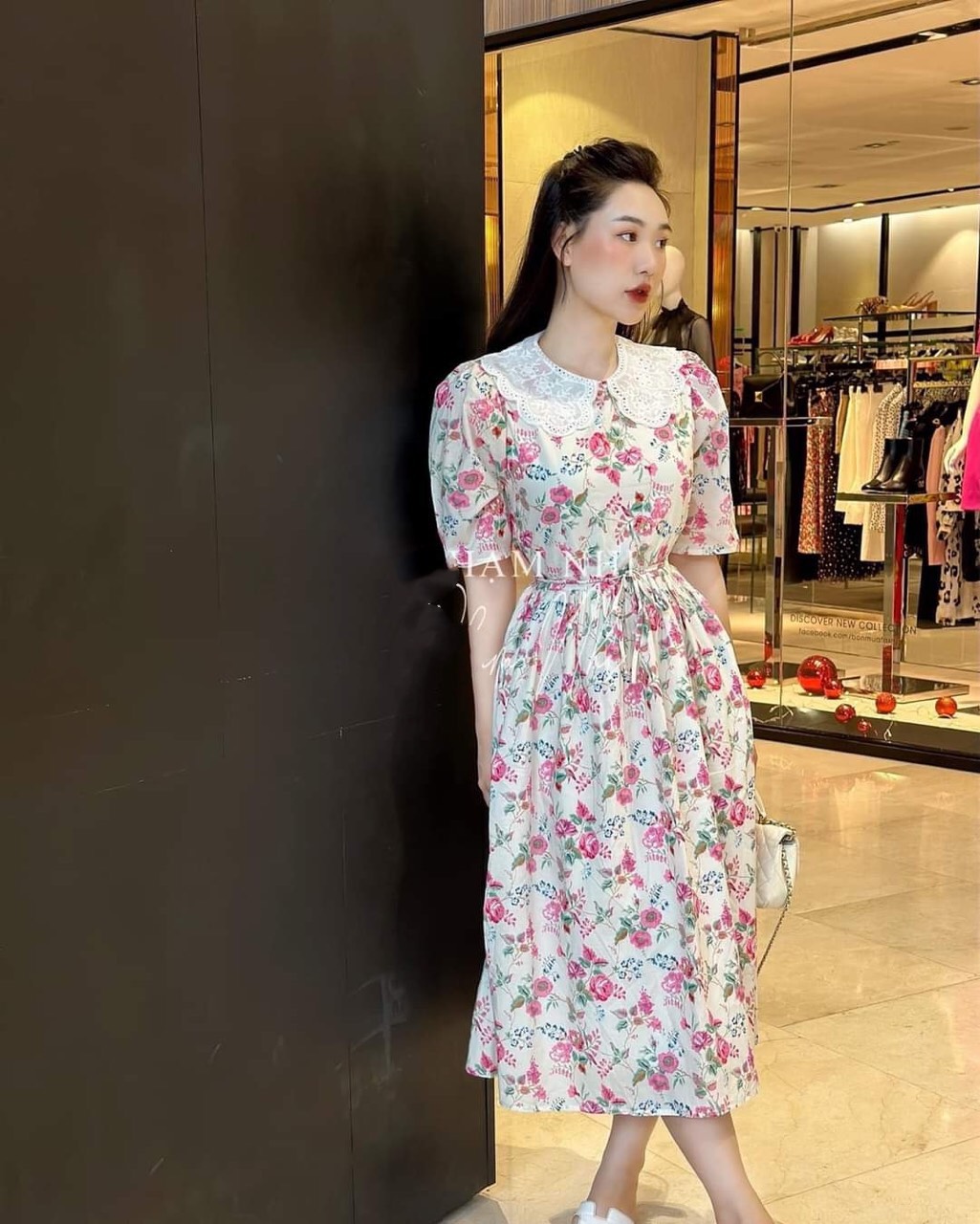 Đầm Midi Cổ Bèo Zara