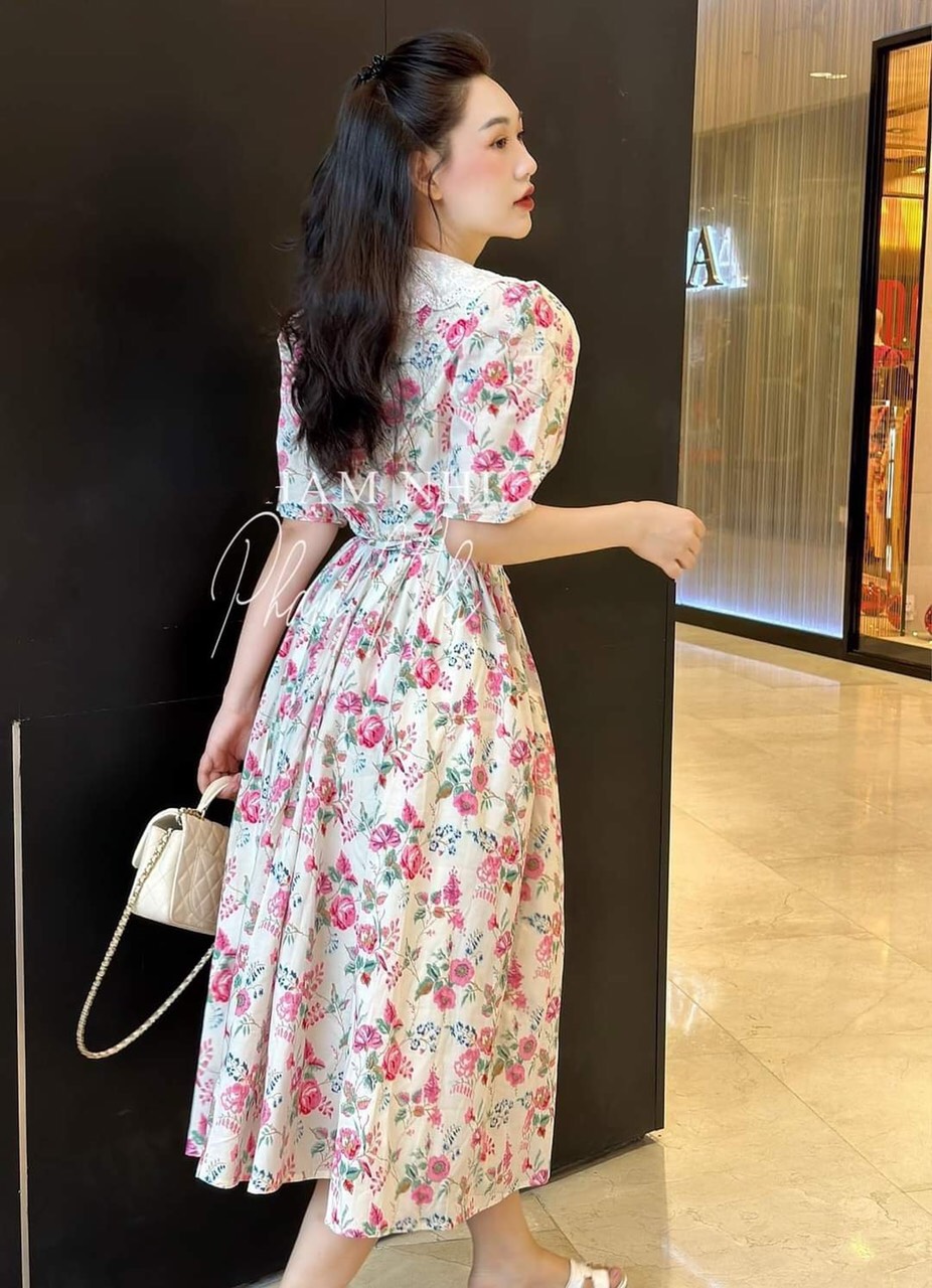 Đầm Midi Cổ Bèo Zara
