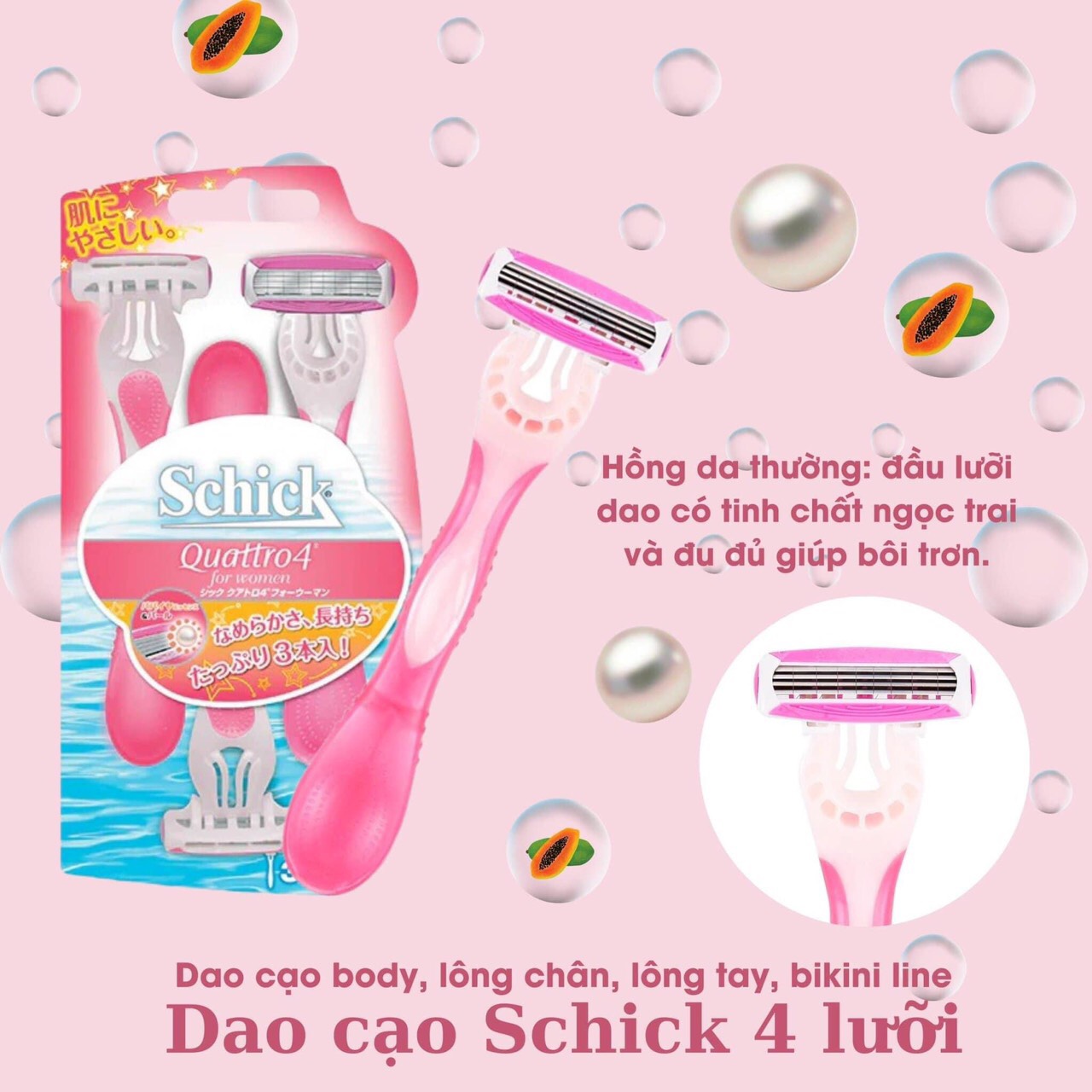 Sét Dao Cạo 4 Lưỡi Schick Quattro-4