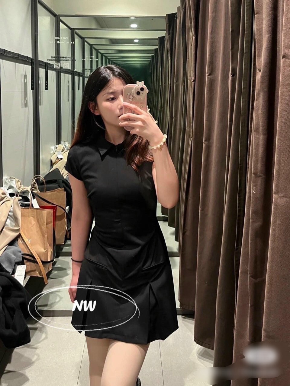 Đầm Dáng A Cổ Bẻ Zara