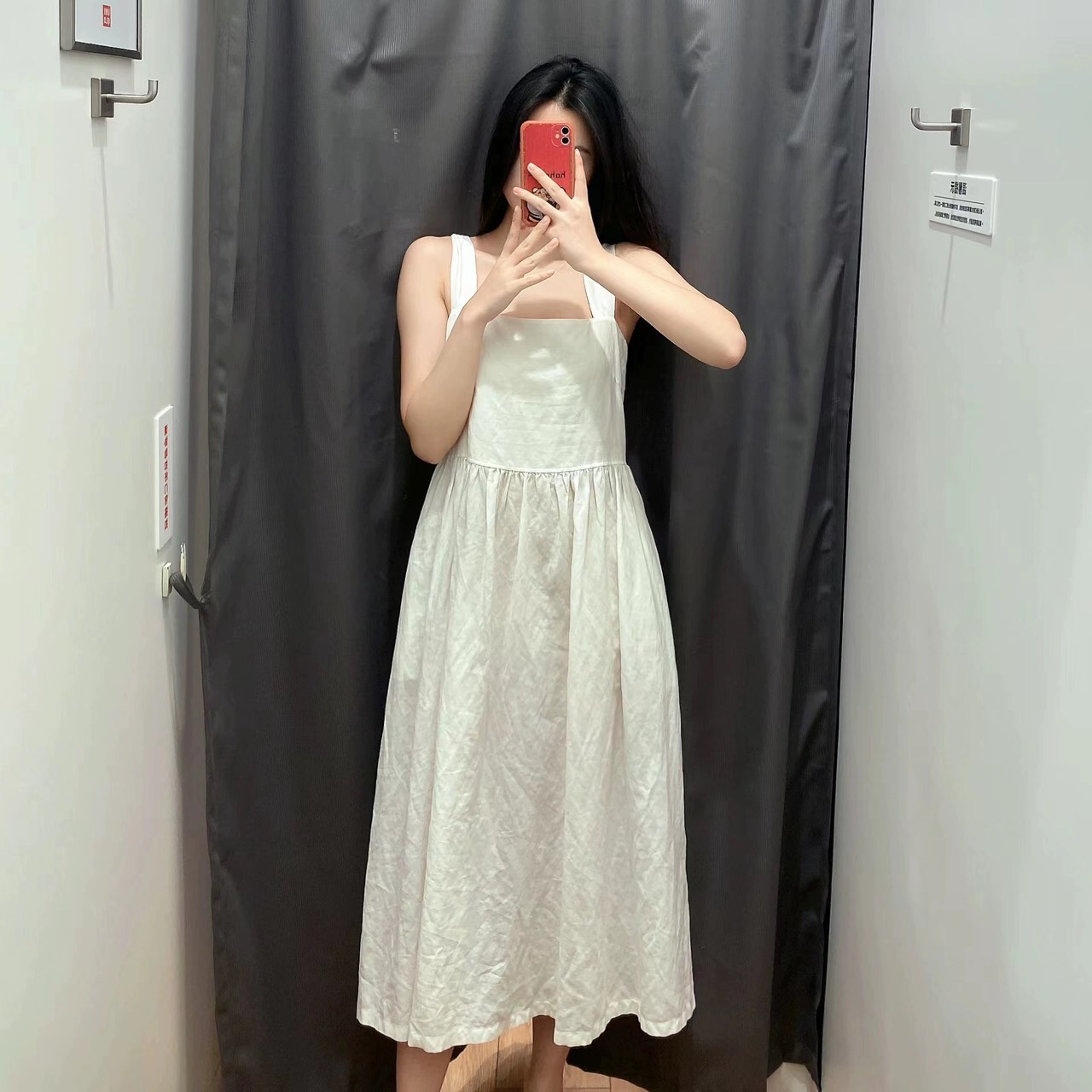 Đầm 2 Dây Trắng Linen