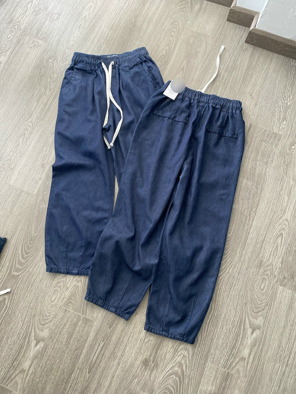 Quần Baggy Denim Bo Gấu Zara