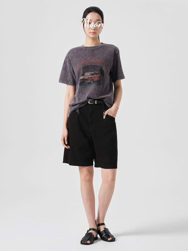 Quần Short Jean Đen Hidden