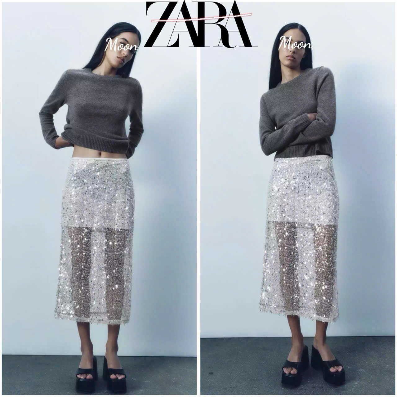 Áo Len Zara xám đậm