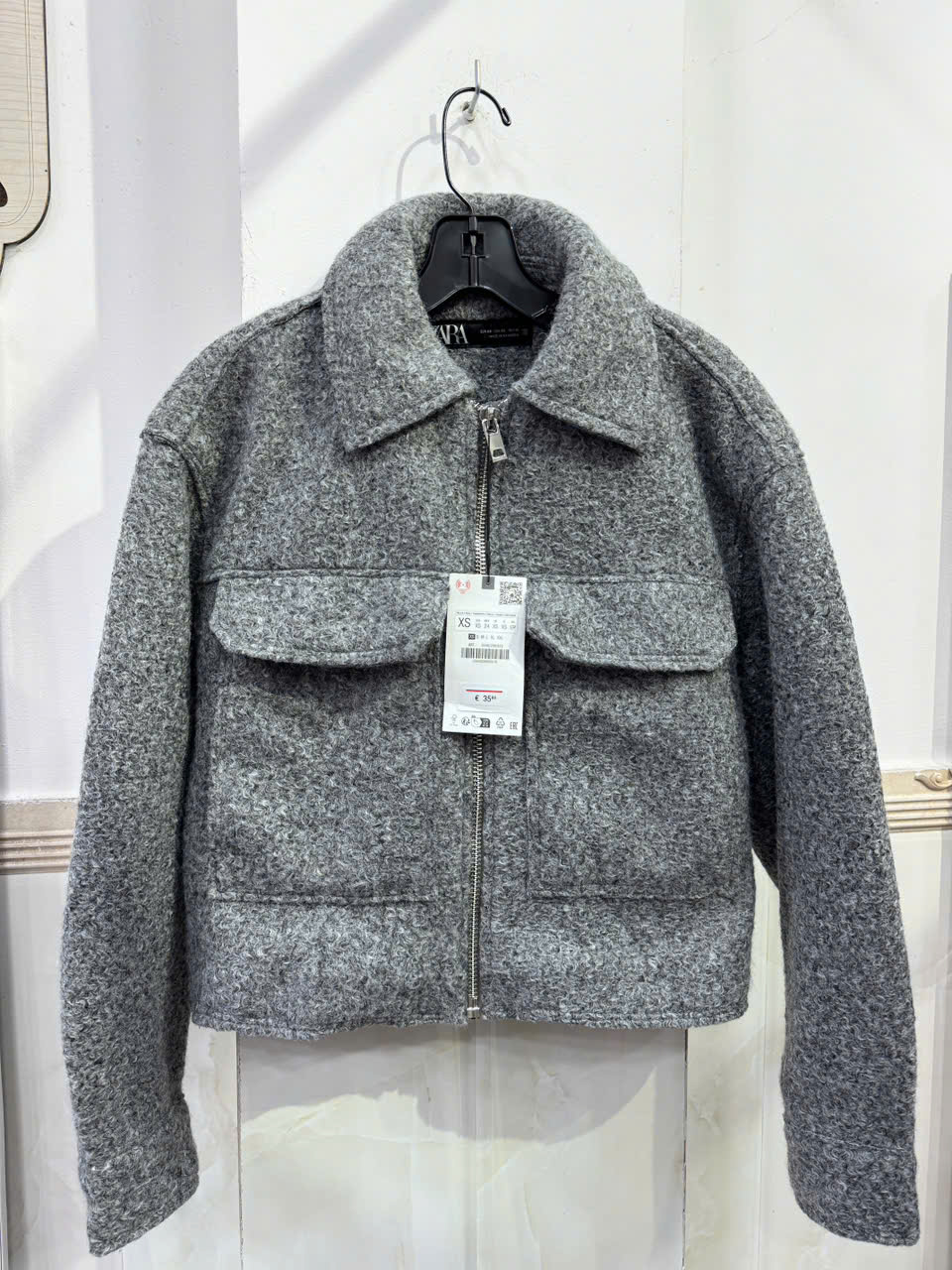 Áo Khoác Dạ Xám Zara