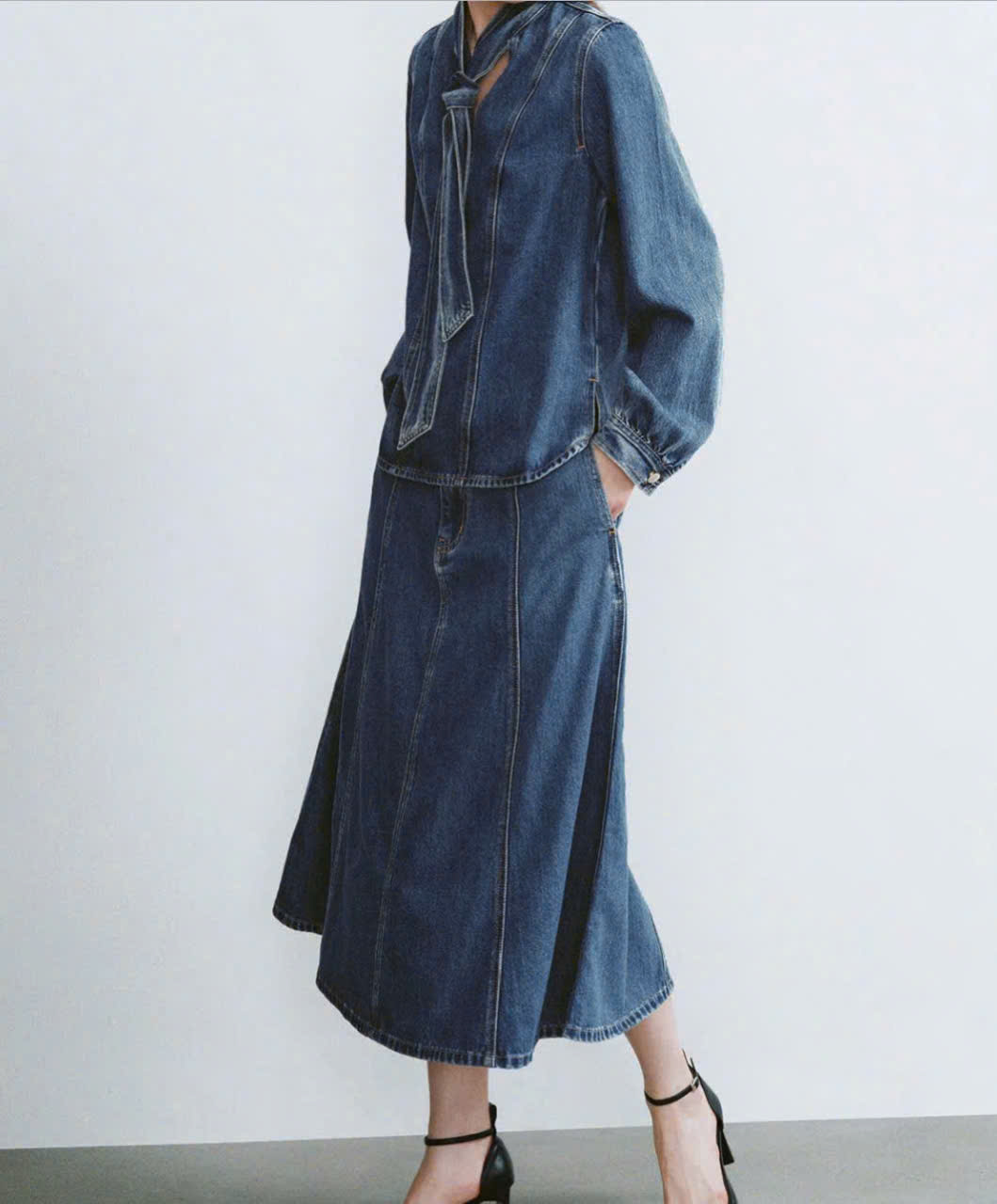 Chân Váy Jean Xanh Zara