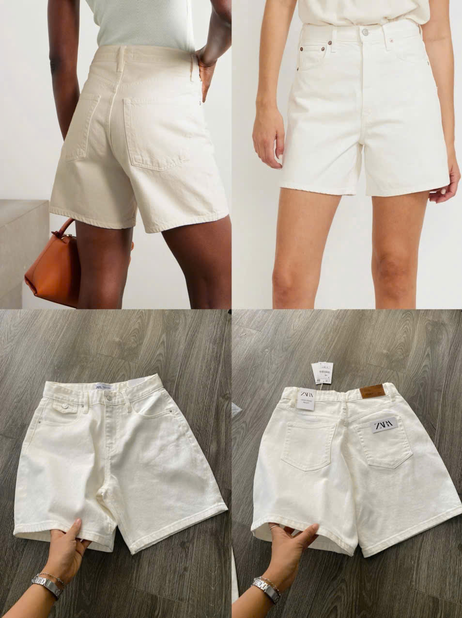Quần Short Jean Trắng Zara