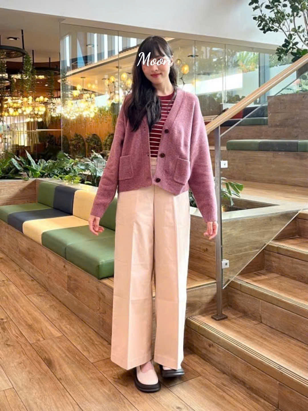 Quần Tây Suông Uniqlo Hồng Nhạt