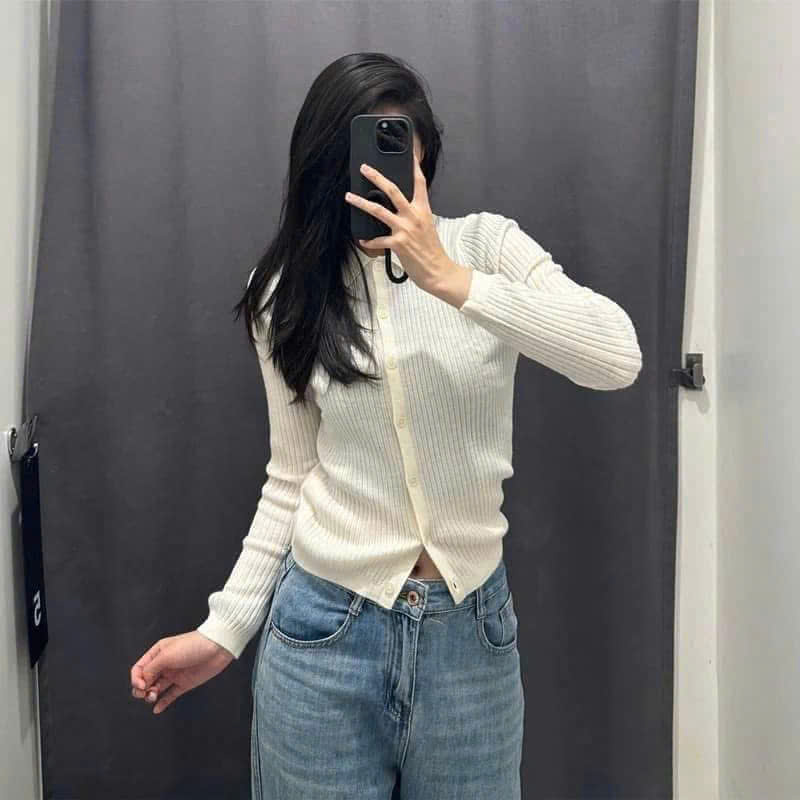 Áo Len Gân Merino Uniqlo