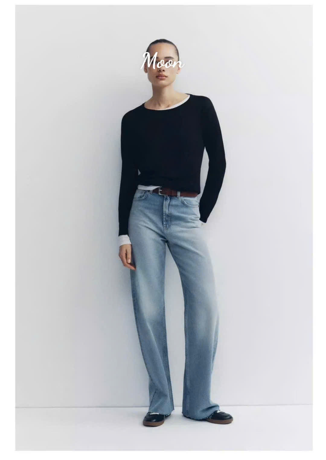 Quần Jean Ống Suông Xanh Nhạt Zara