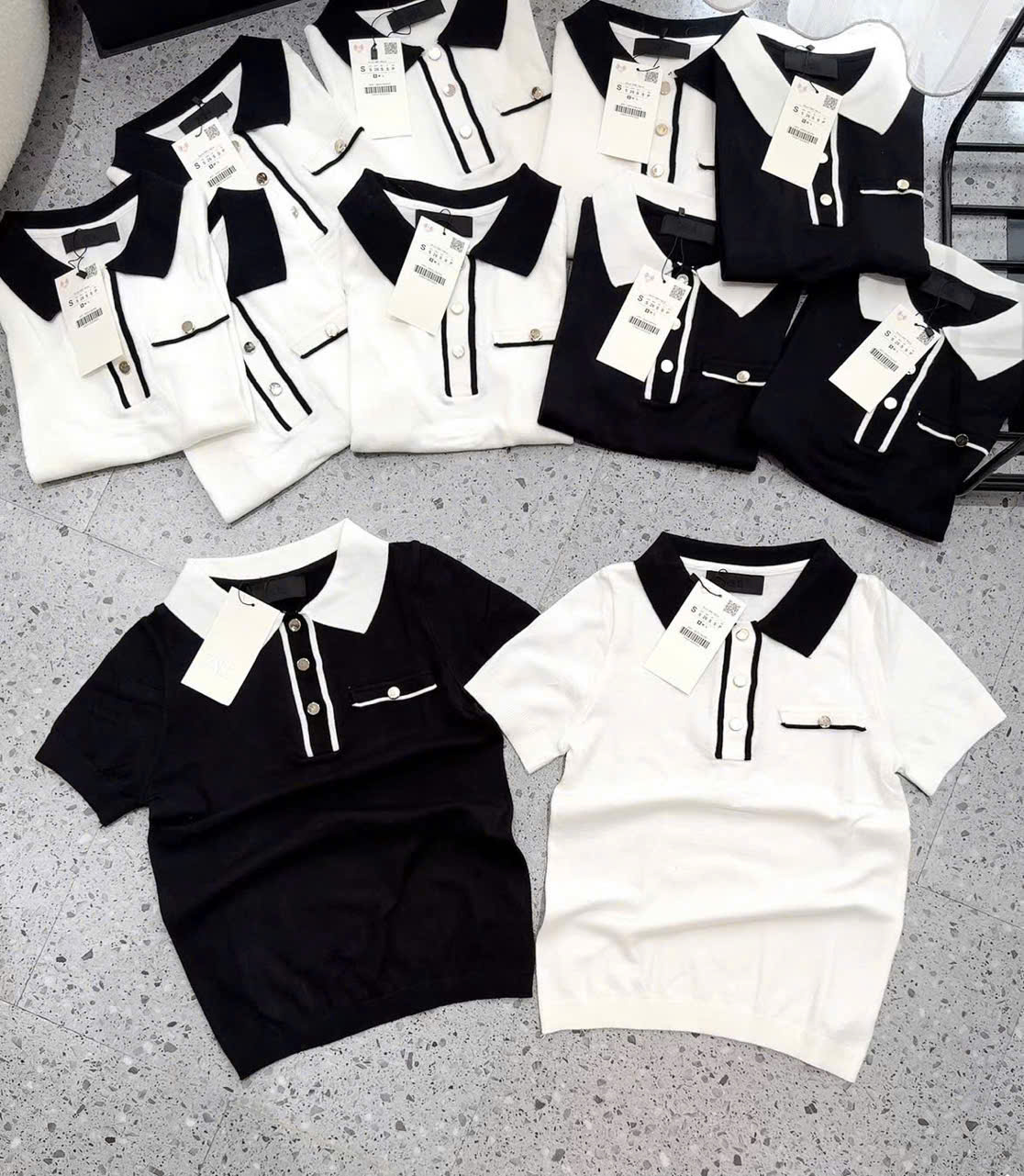 Áo Dệt Cổ Bẻ Zara