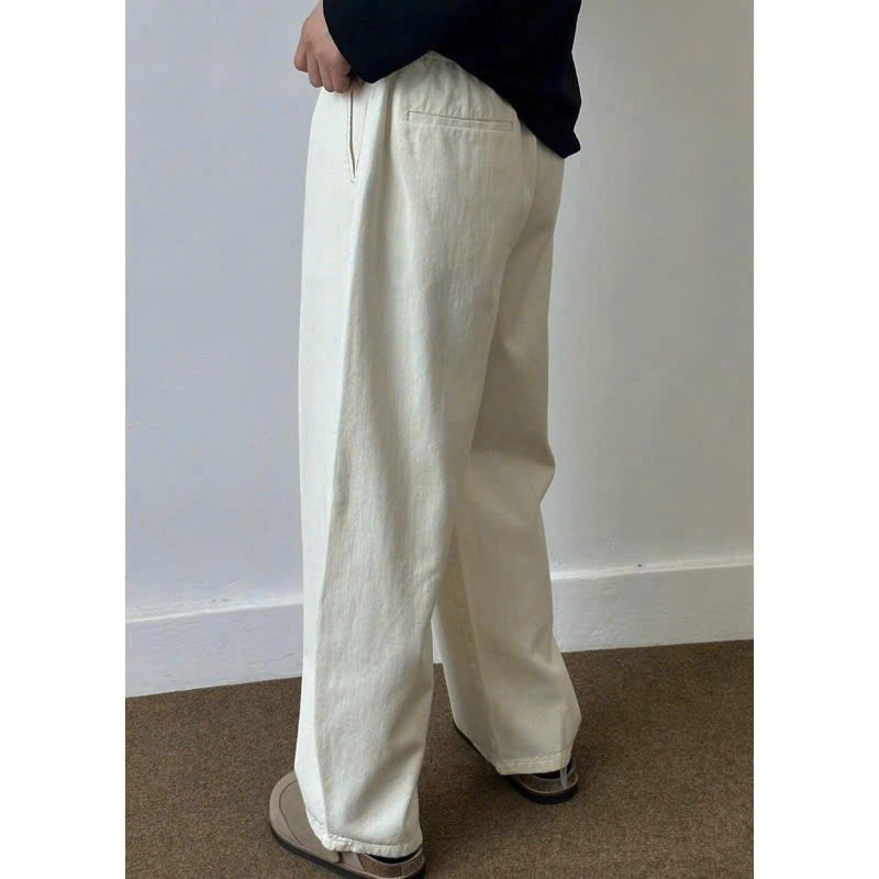 Quần Jean Ống Suông Trắng Spao
