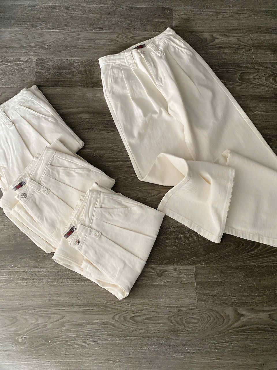 Quần Jean Ống Suông Trắng Spao