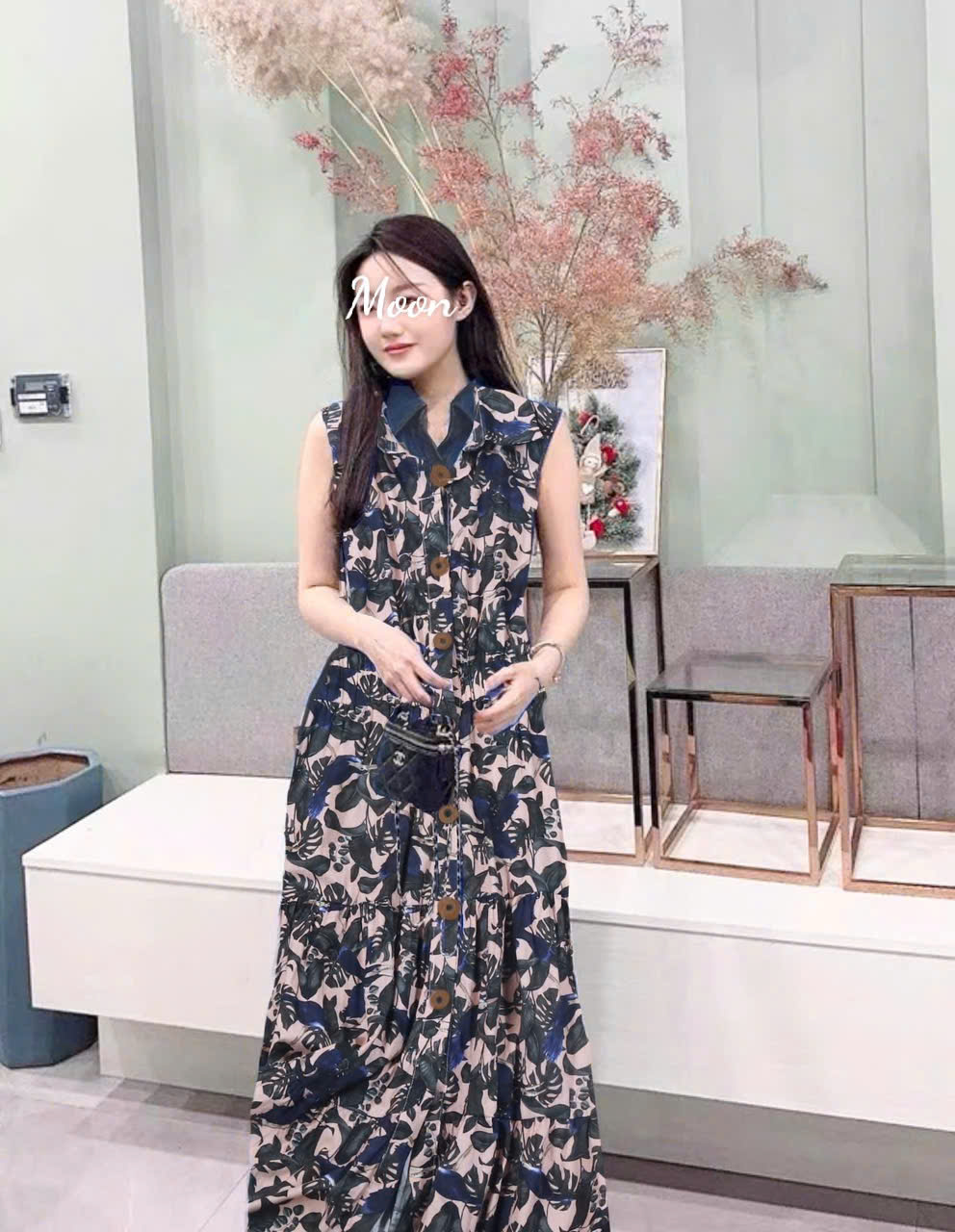 Đầm Sát Nách Mango Bo Chun