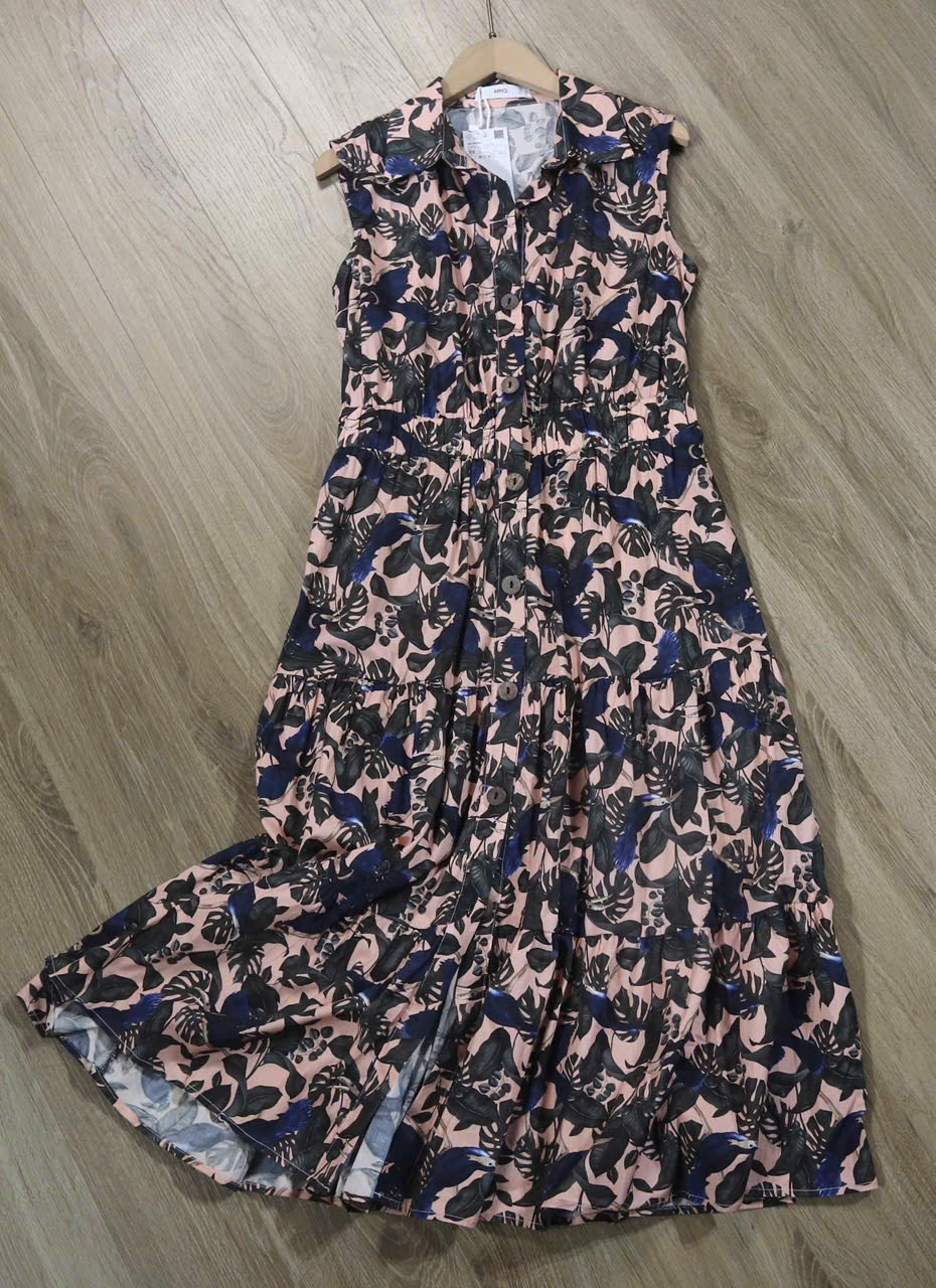 Đầm Sát Nách Mango Bo Chun