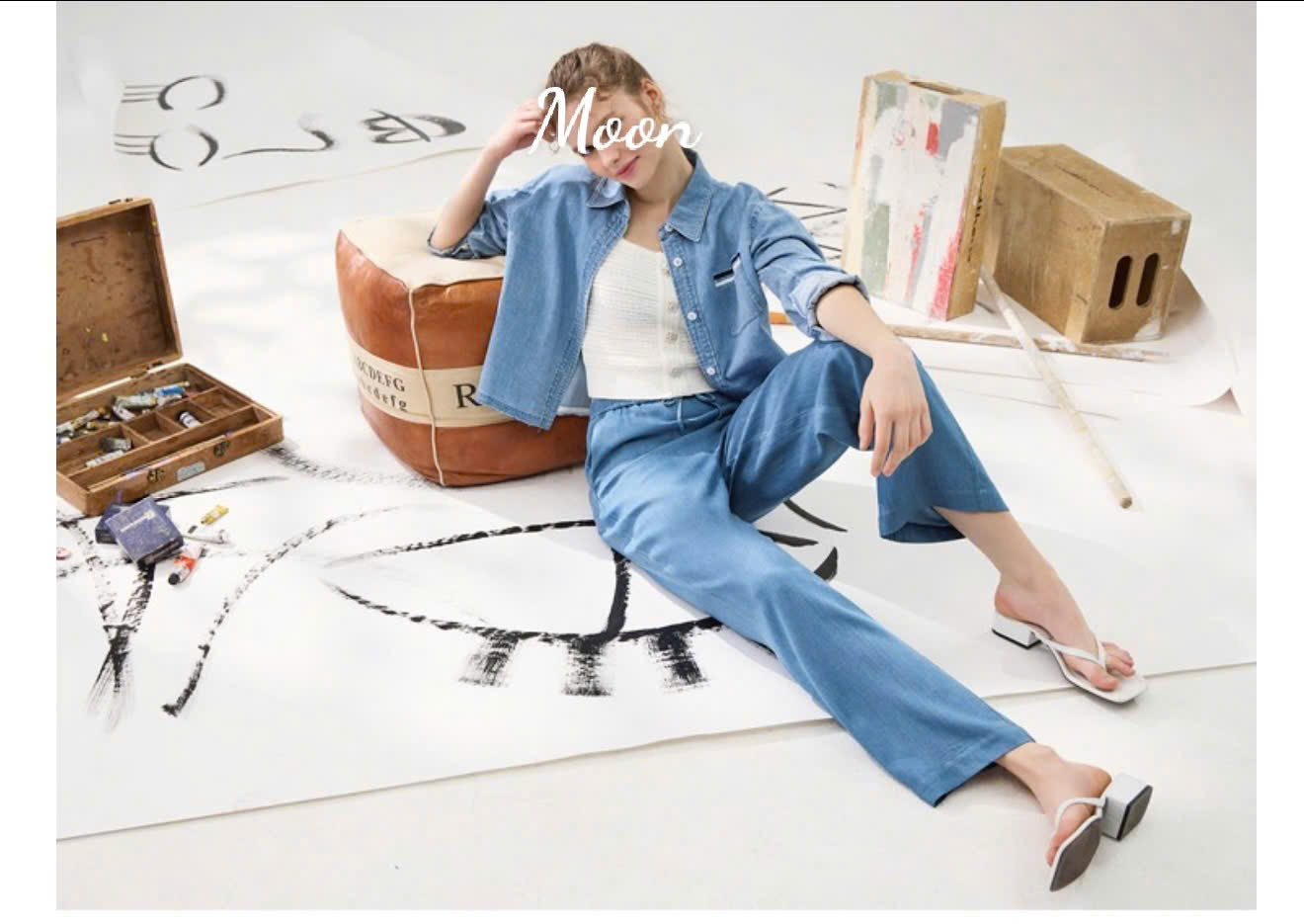 Quần Denim Ống Suông Xuất Hàn