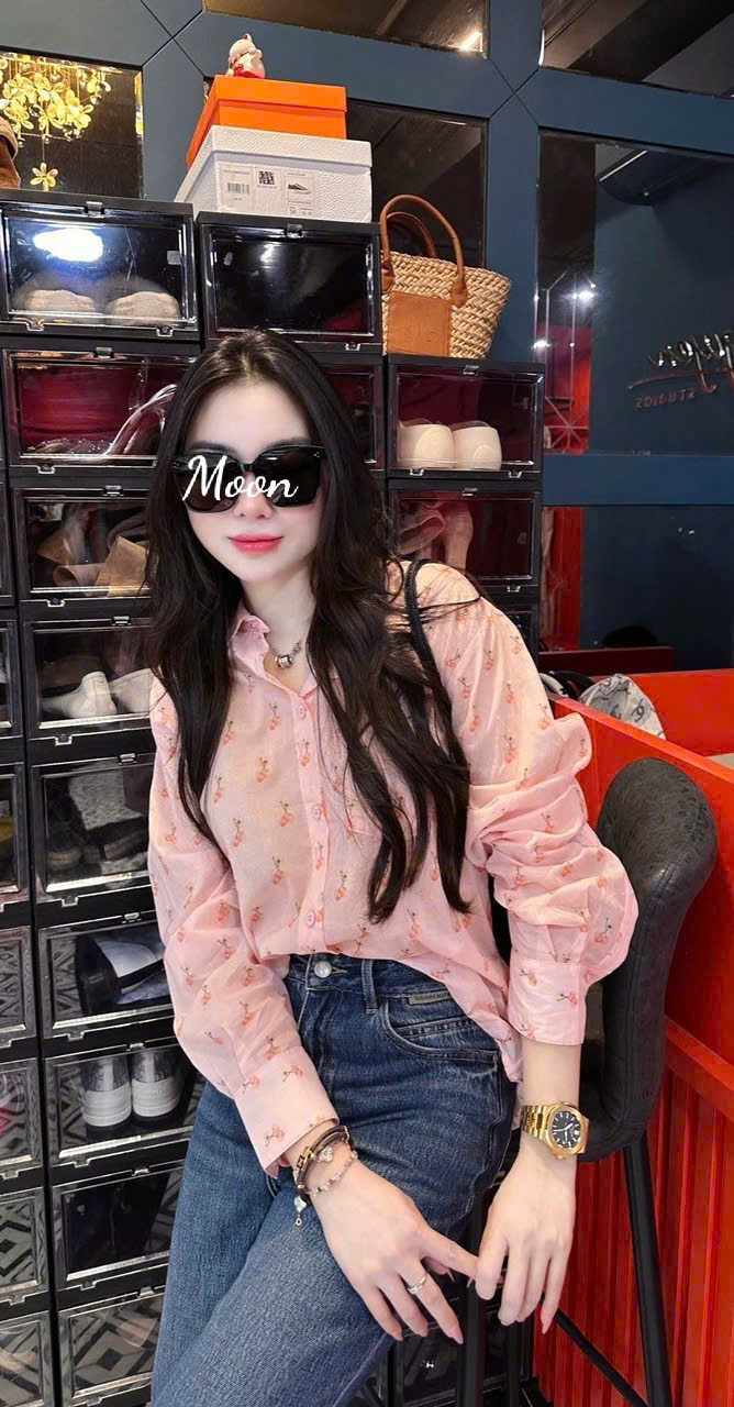Áo Sơ Mi Họa Tiết Cherry Gu