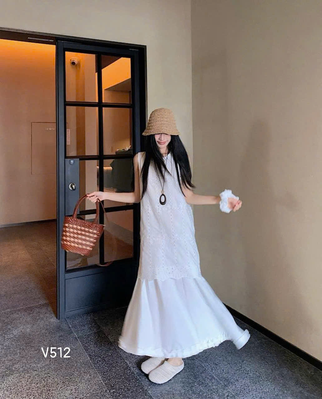 Đầm Midi Thô Thêu Oliver