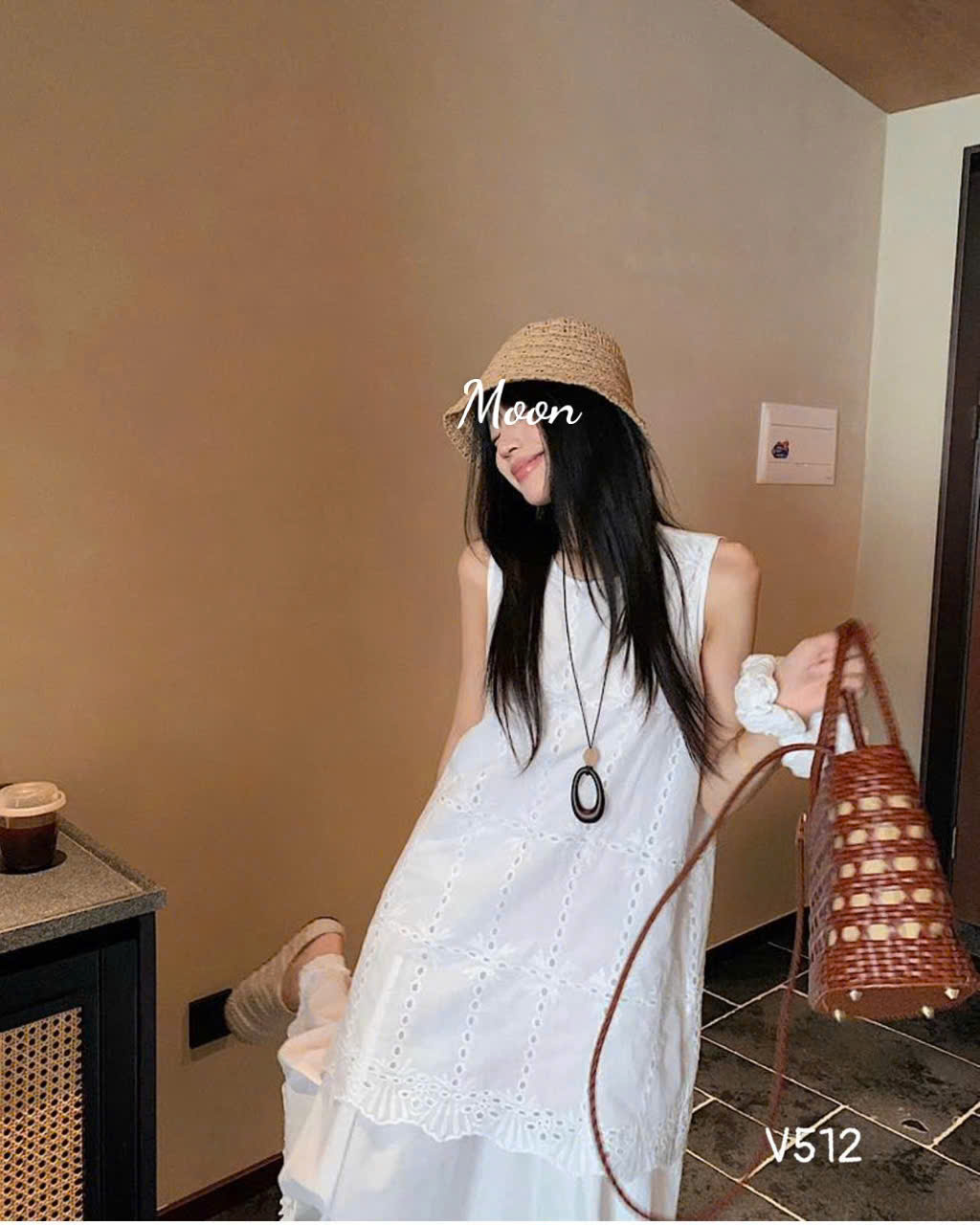 Đầm Midi Thô Thêu Oliver