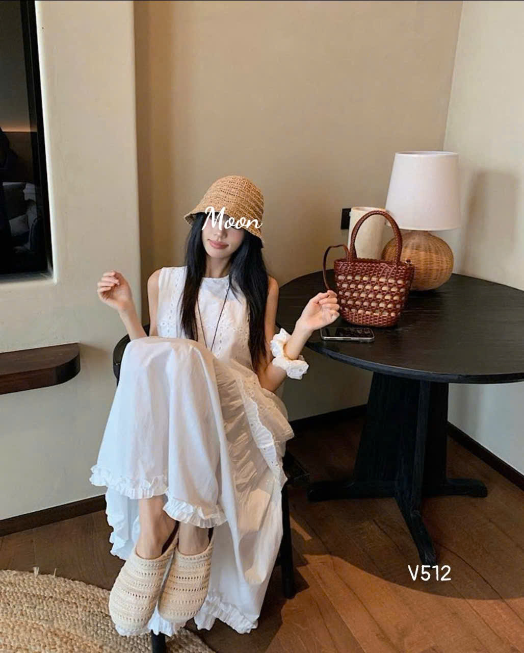 Đầm Midi Thô Thêu Oliver