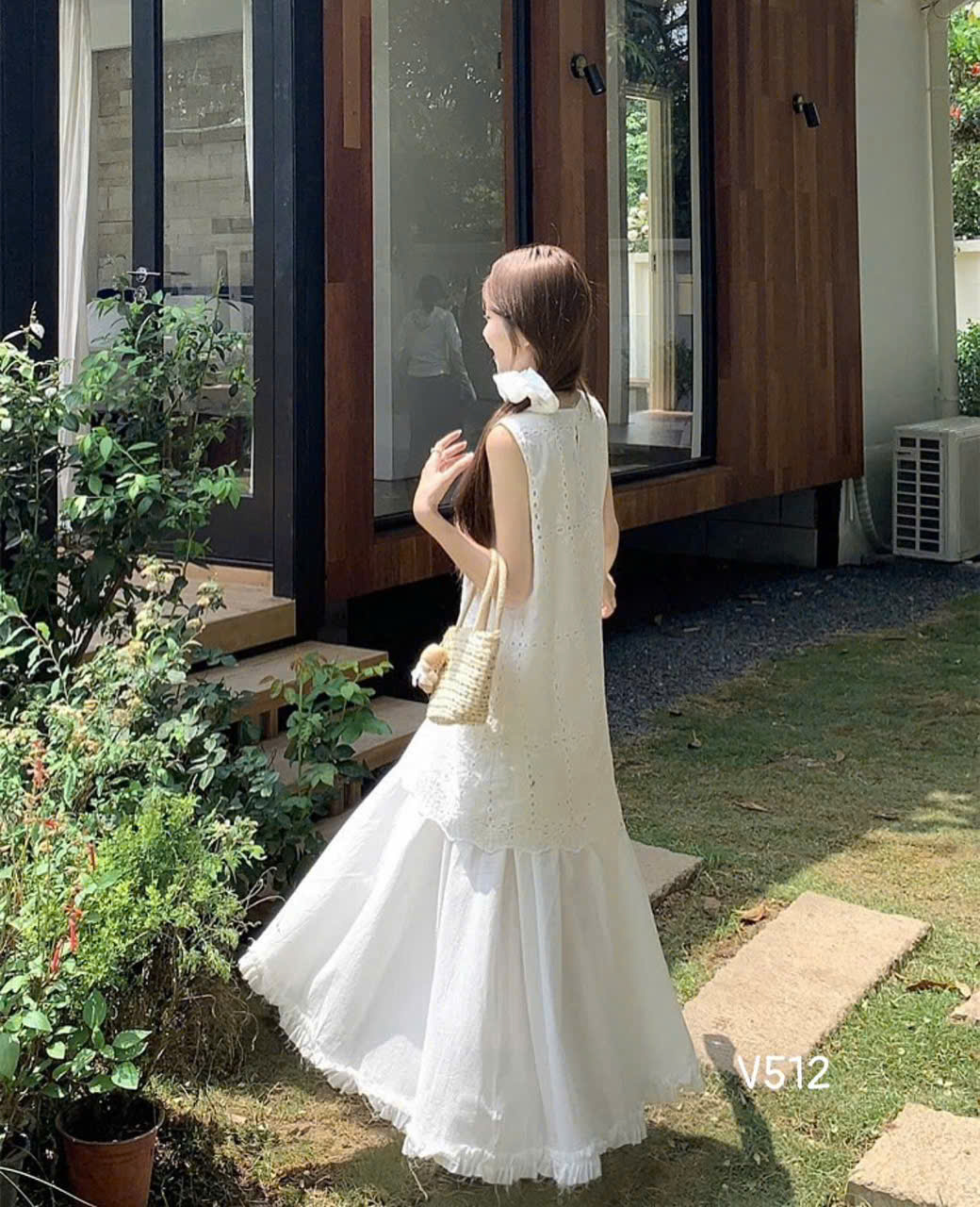 Đầm Midi Thô Thêu Oliver