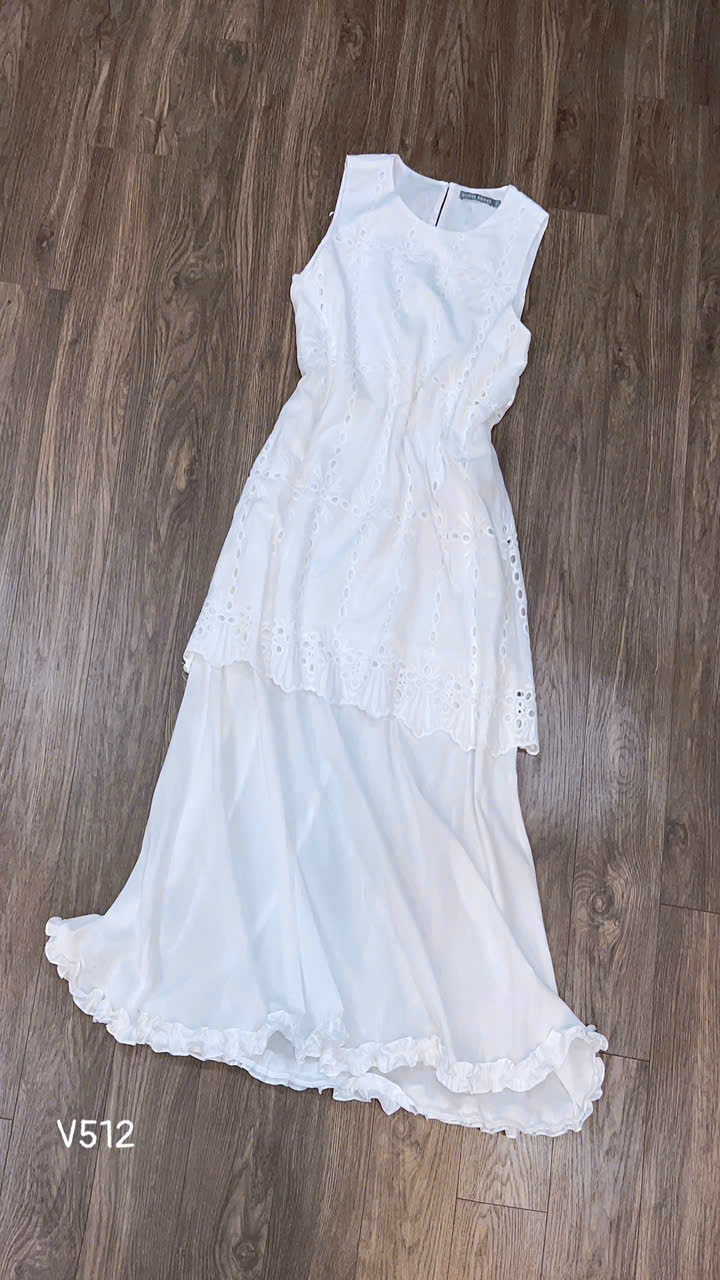 Đầm Midi Thô Thêu Oliver