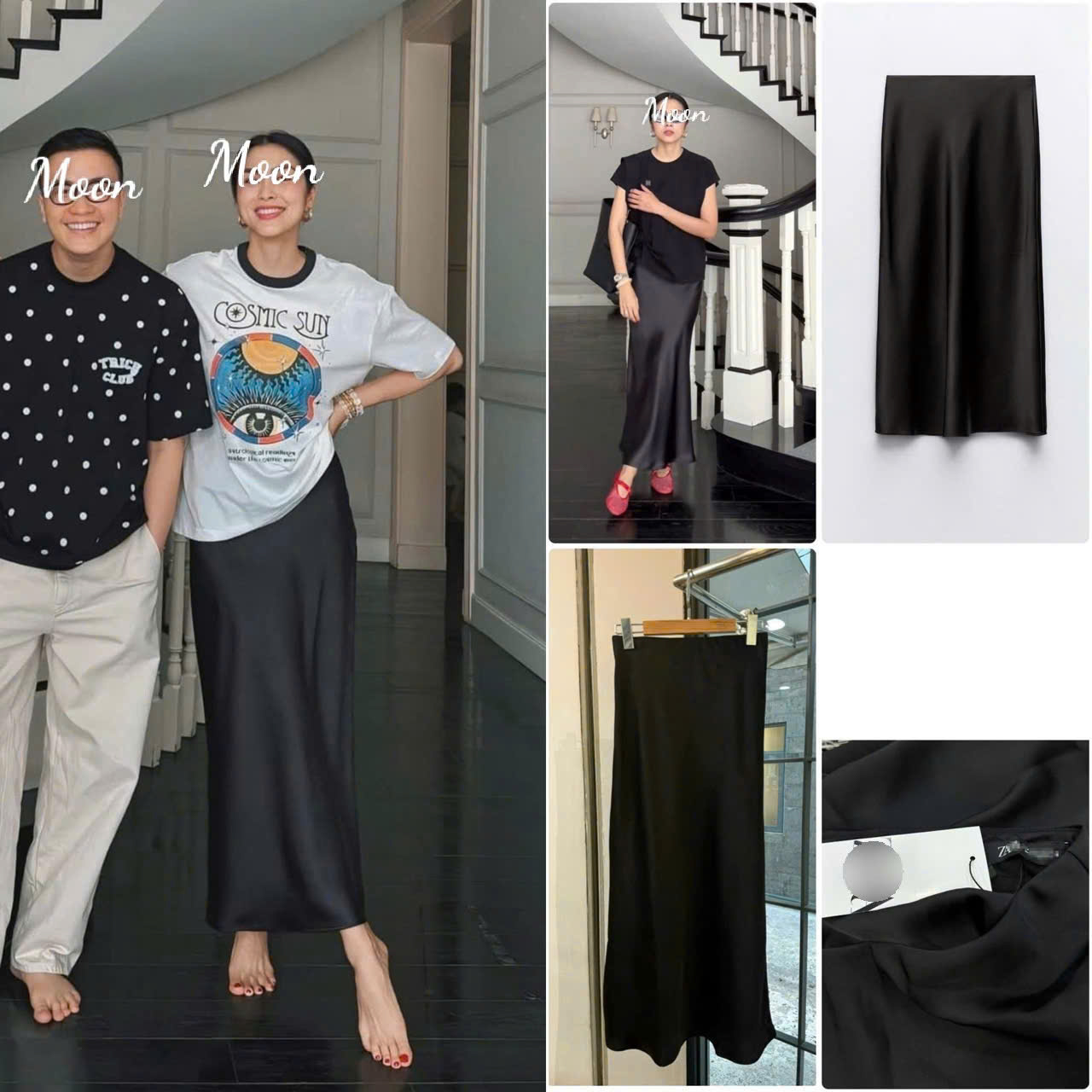 Chân Váy Lụa Zara 2 Màu