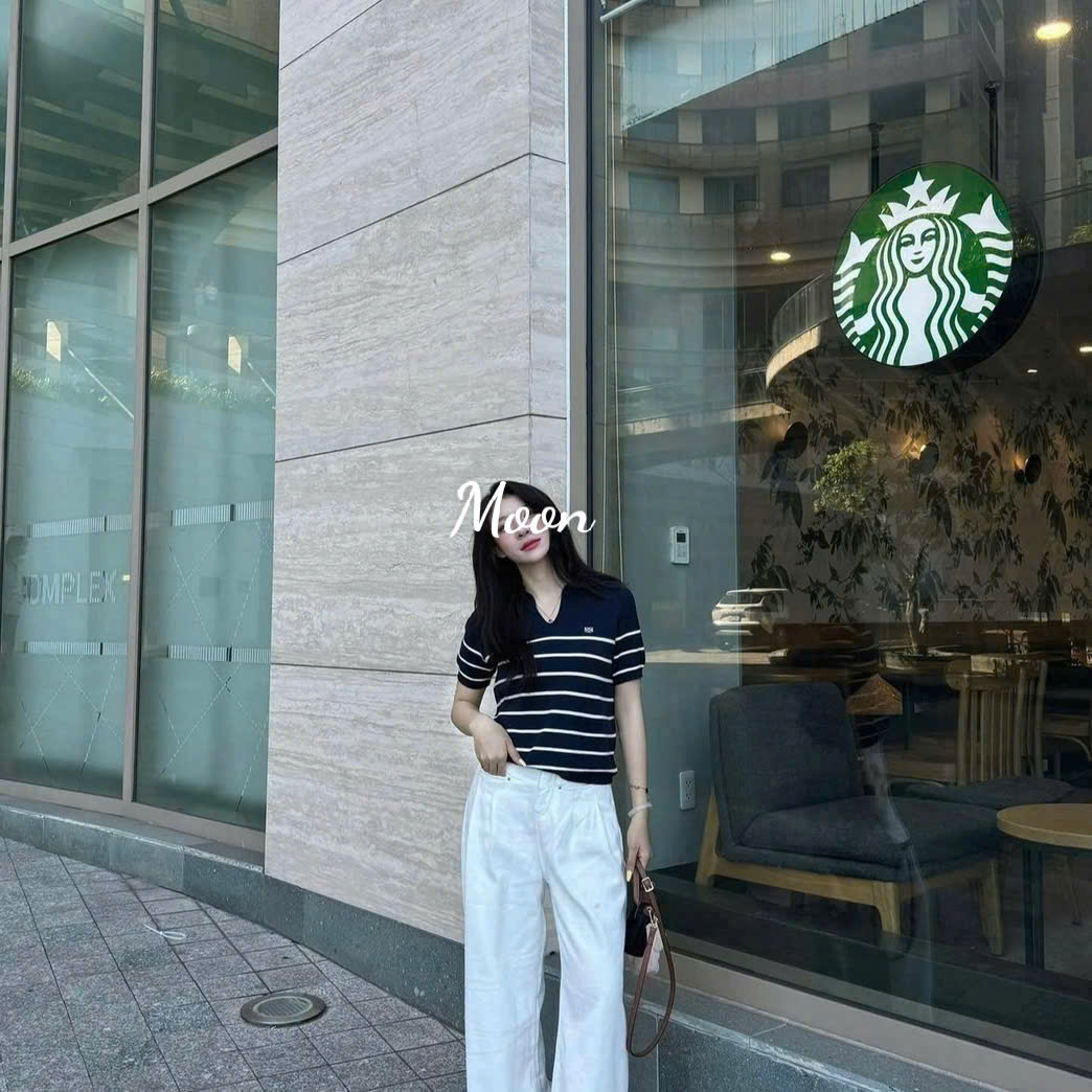 Áo Dệt Kẻ Ngang 2 Màu