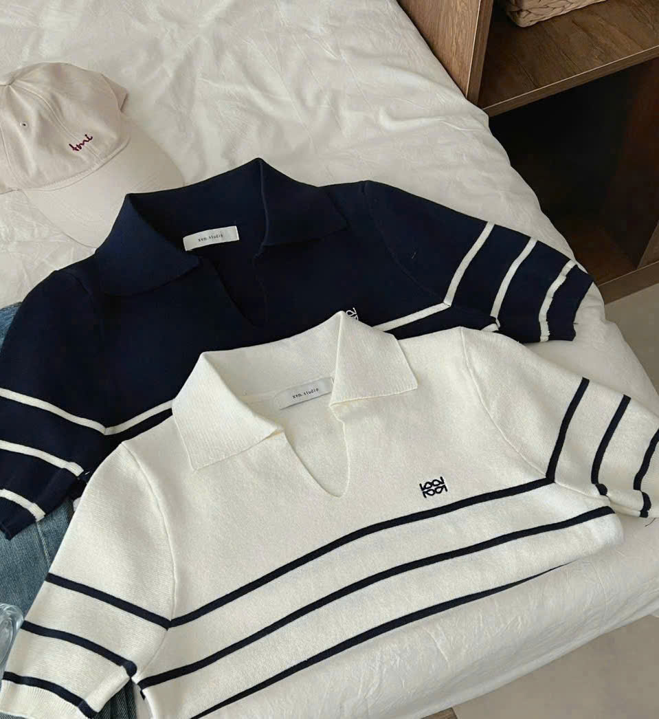 Áo Dệt Kẻ Ngang 2 Màu