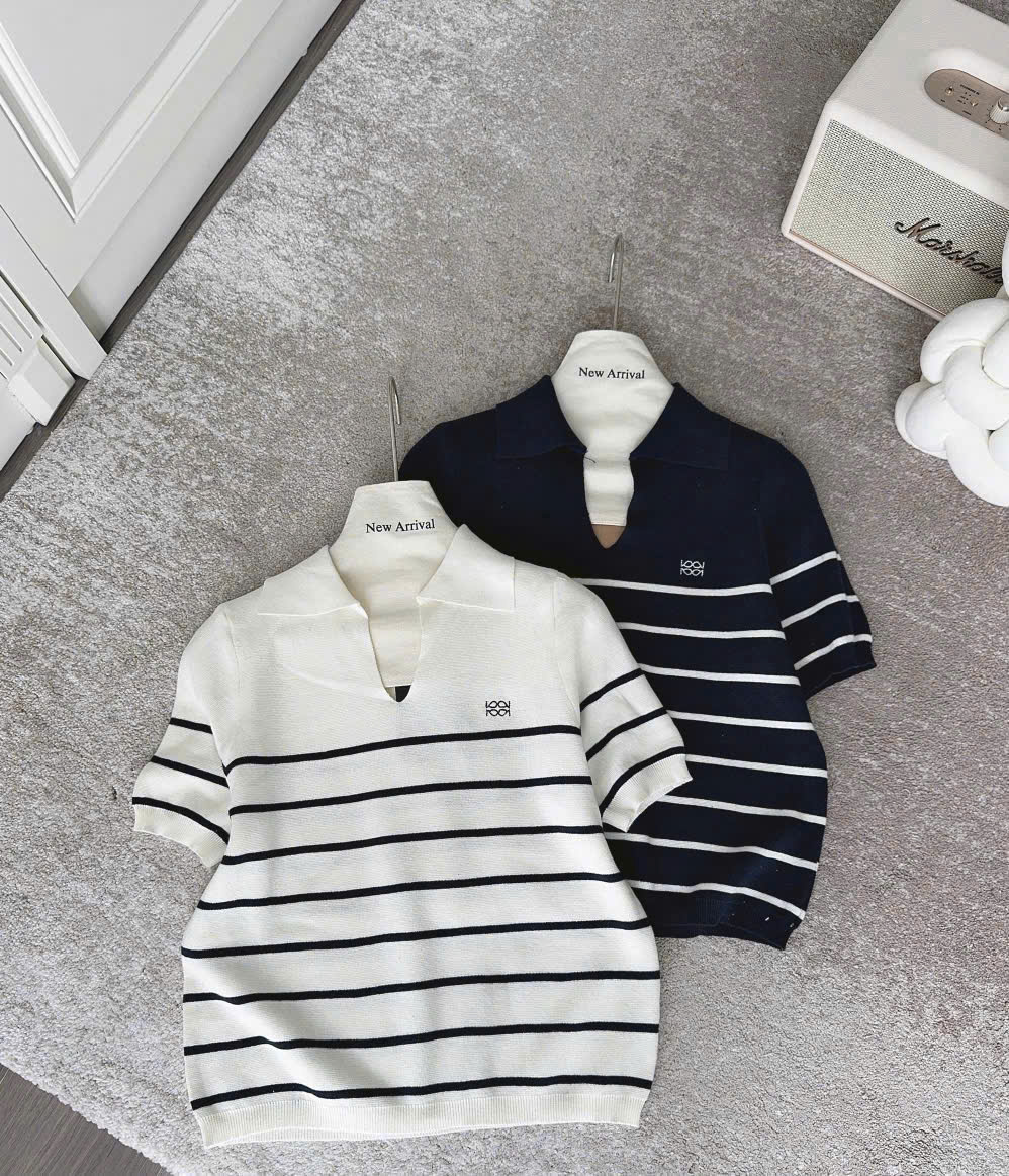 Áo Dệt Kẻ Ngang 2 Màu