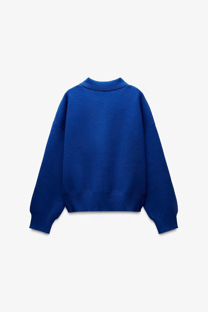 Áo Len Polo Xanh Coban Zara