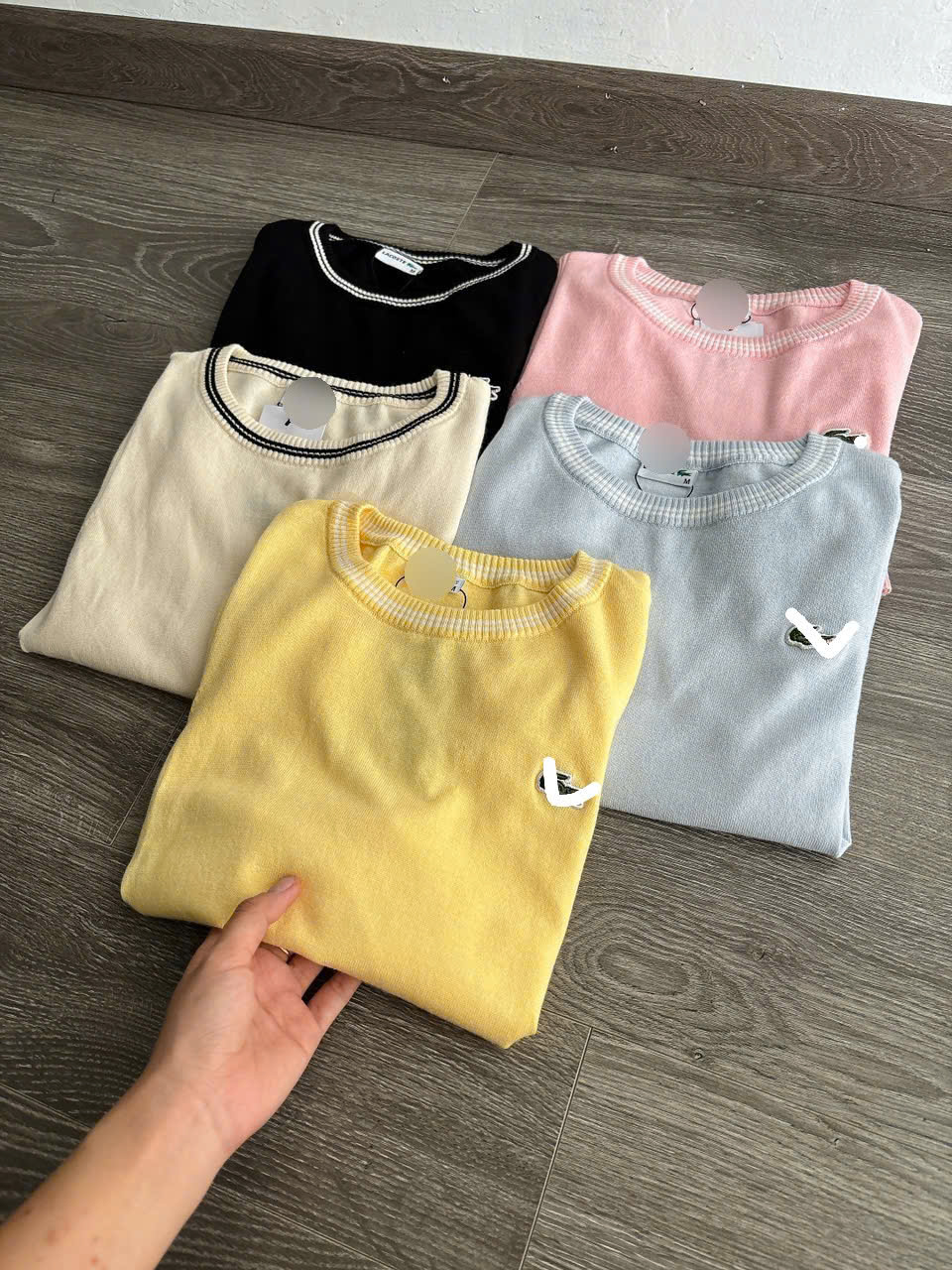 Áo Dệt Kim Lacoste Viền Cổ