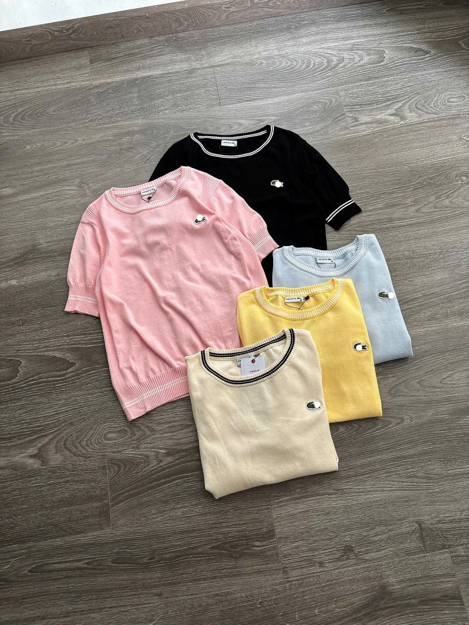 Áo Dệt Kim Lacoste Viền Cổ