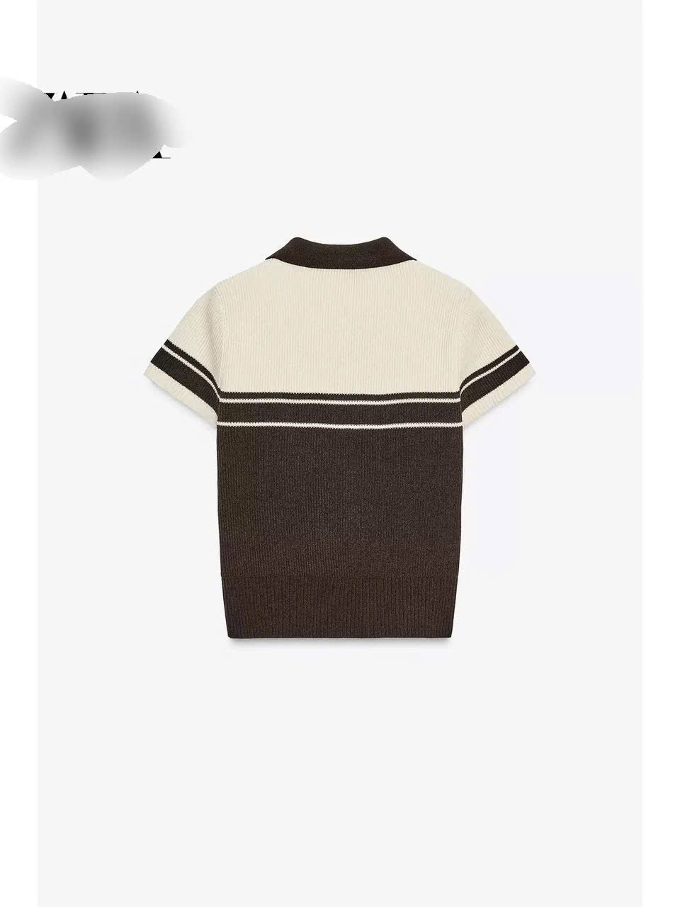 Áo Len Nâu Phối Cổ Polo