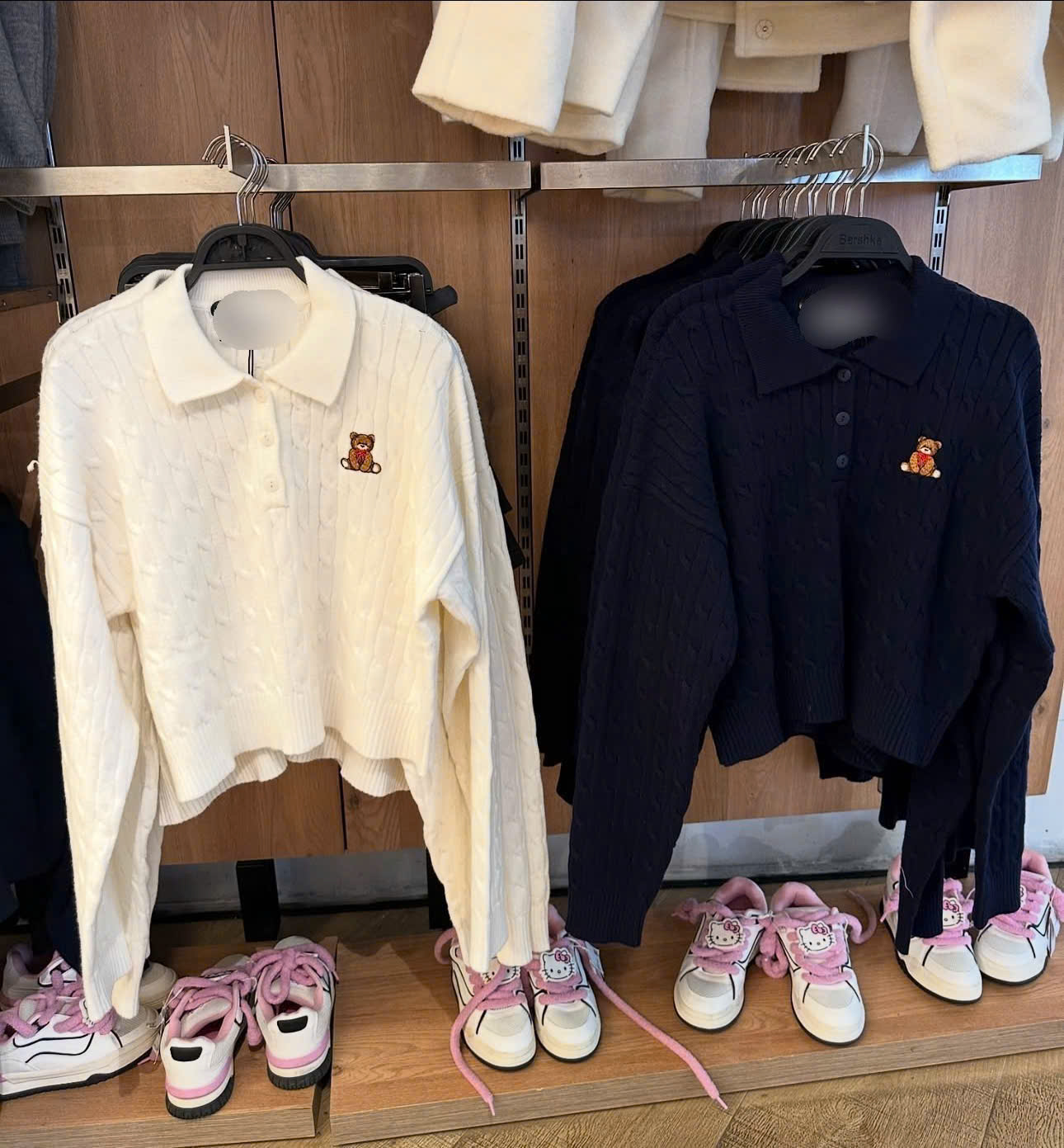 Áo Len Cổ Polo Thêu Gấu BSK