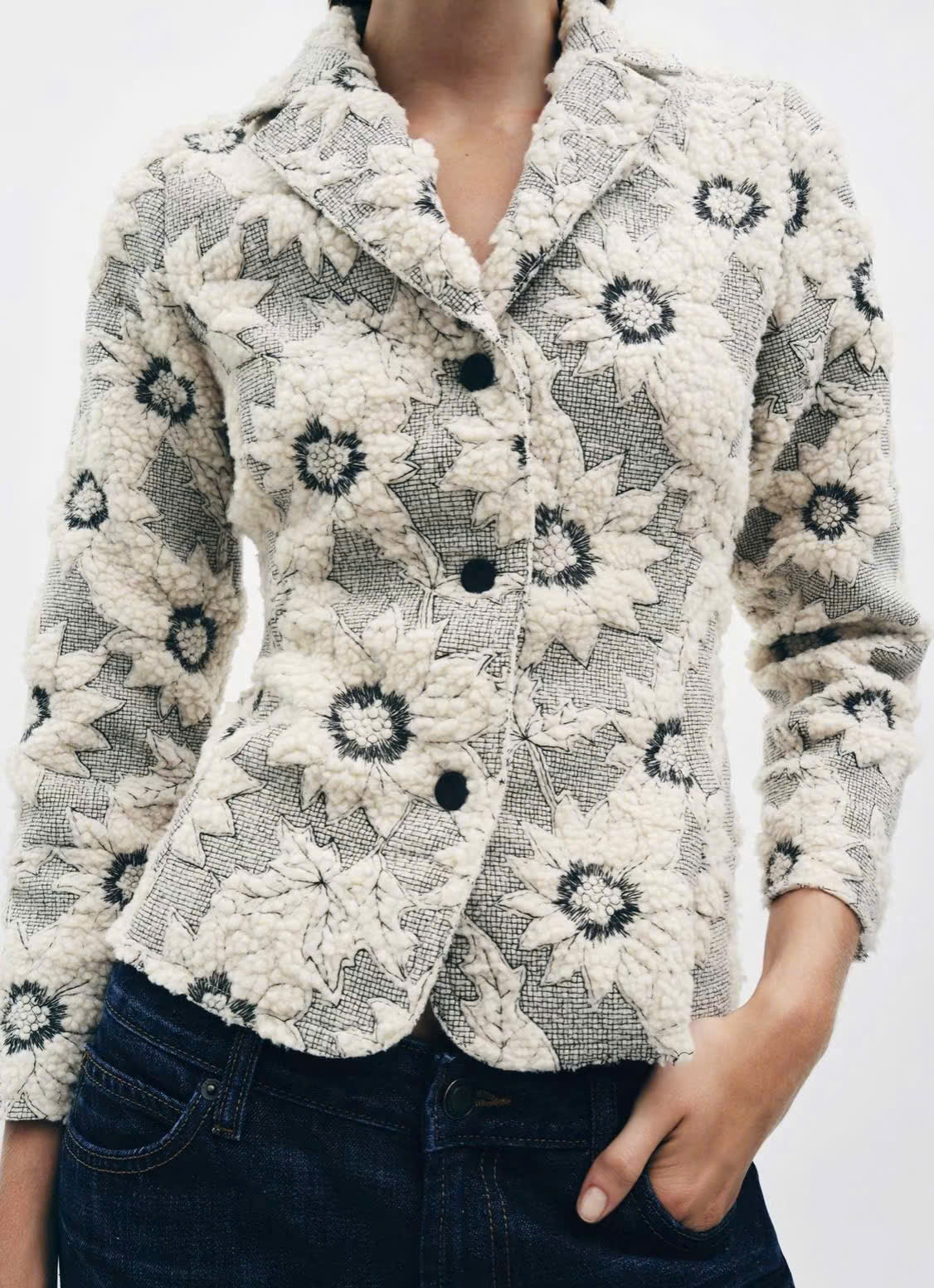 Áo Khoác Dạ Họa Tiết Hoa Zara