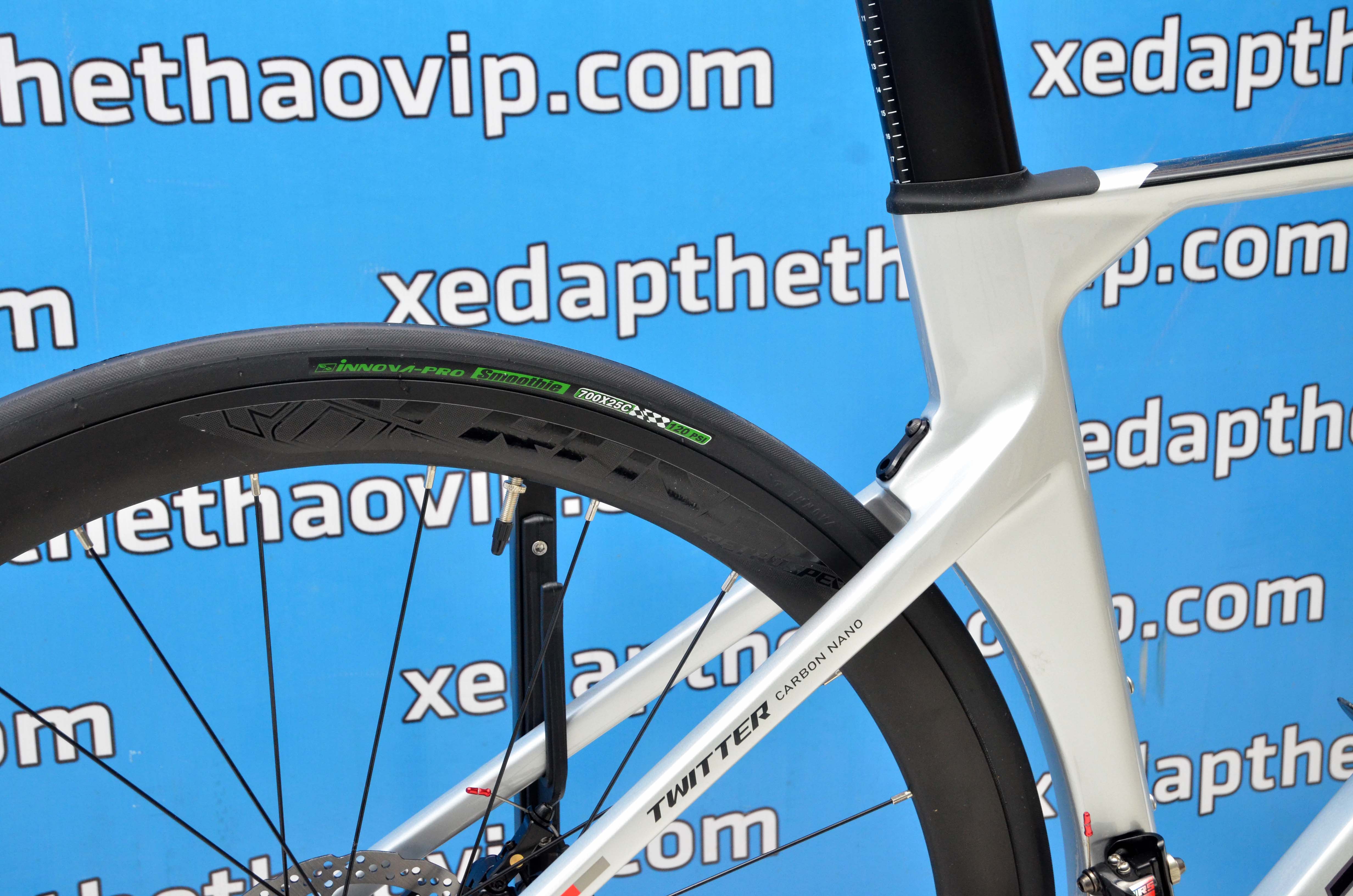 Xe Đạp Đua TWITTER R12 24RS: Khung+Càng+Cọc yên = Carbon, Tay lái Nhôm ...