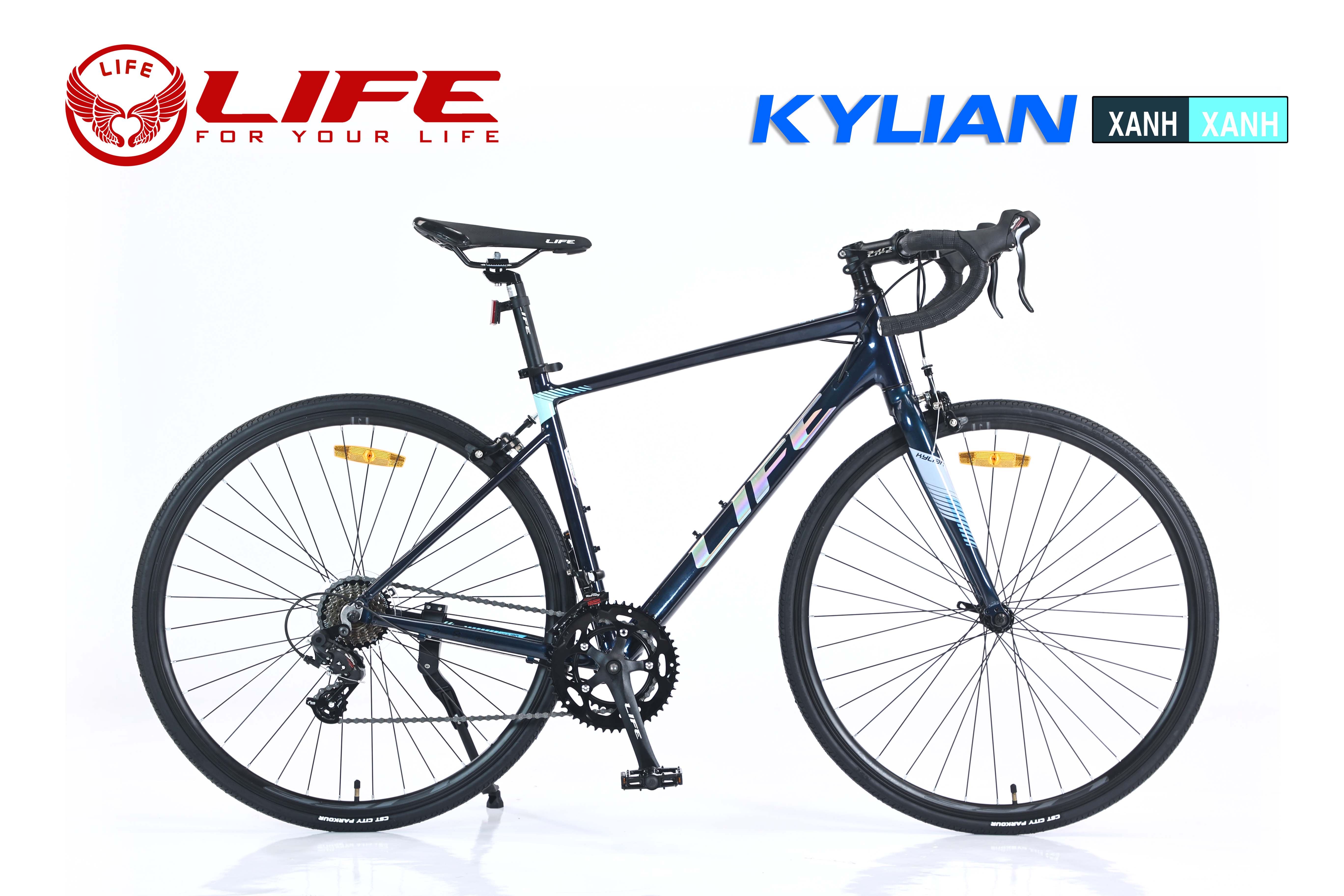 Xe đạp đua LIFE KYLIAN: Khung Nhôm mối hàn mịn, Tay đề lắc SHIMANO Tourney A070 2x7 tốc độ, Bánh 700. Ngon - Rẻ - Đẹp Xe Đạp Đua Life Kylian: Khung Nhôm Mối Hàn Mịn, Tay Đề Lắc Shimano Tourney A070 2X7 Tốc Độ, Bánh 700. Ngon - Rẻ - Đẹp