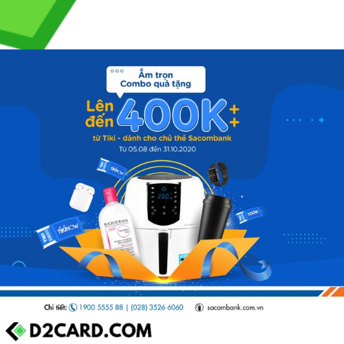 Chủ thẻ Sacombank và Sacombank Pay hưởng nhiều ưu đãi khi mua sắm trên Tiki