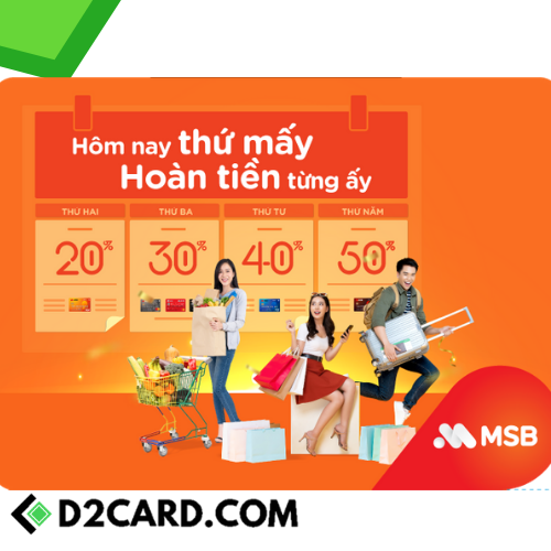 MSB hoàn tiền cho chủ thẻ tín dụng quốc tế khi mua sắm online