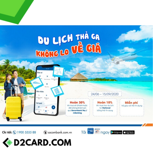 Chủ thẻ tín dụng quốc tế Sacombank được hưởng nhiều ưu đãi khi đi du lịch