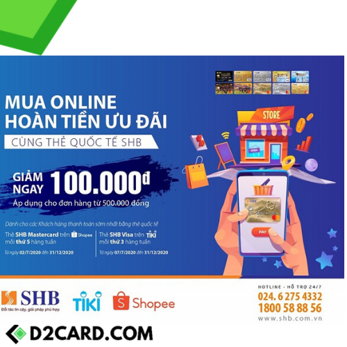 Cùng SHB mua sắm thả ga trên Shopee, Tiki và hoàn tiền ưu đãi