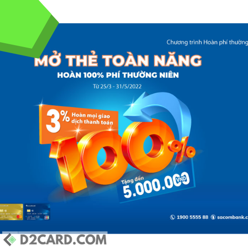 Mở thẻ tín dụng Sacombank nhận nhiều ưu đãi