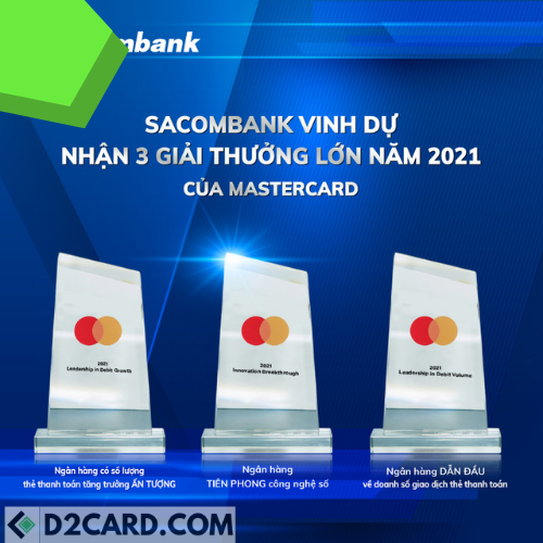 Sacombank nhận 3 giải thưởng về kinh doanh và chuyển đổi số từ Mastercard