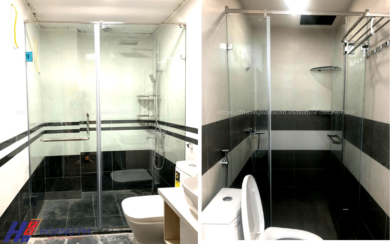 Vách kính phòng tắm nhỏ