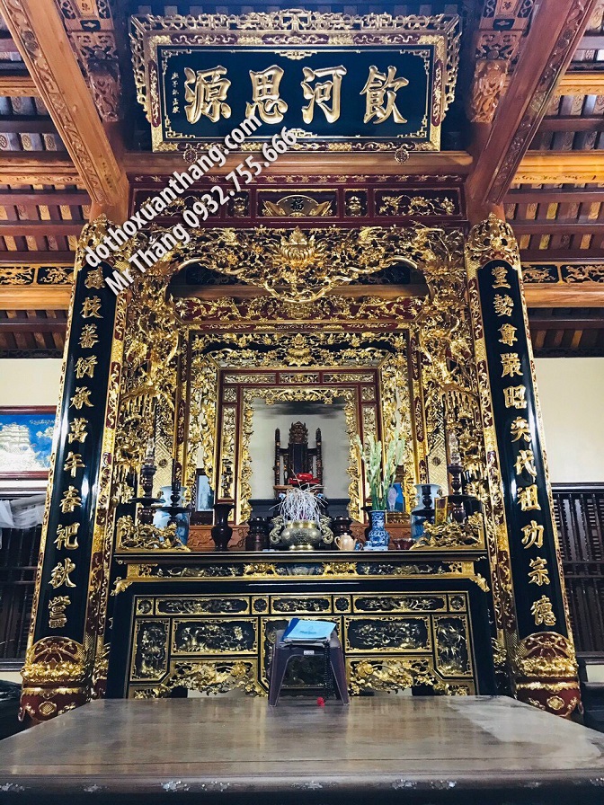 Nội thất đồ thờ nhà thờ ba gian kẻ truyền